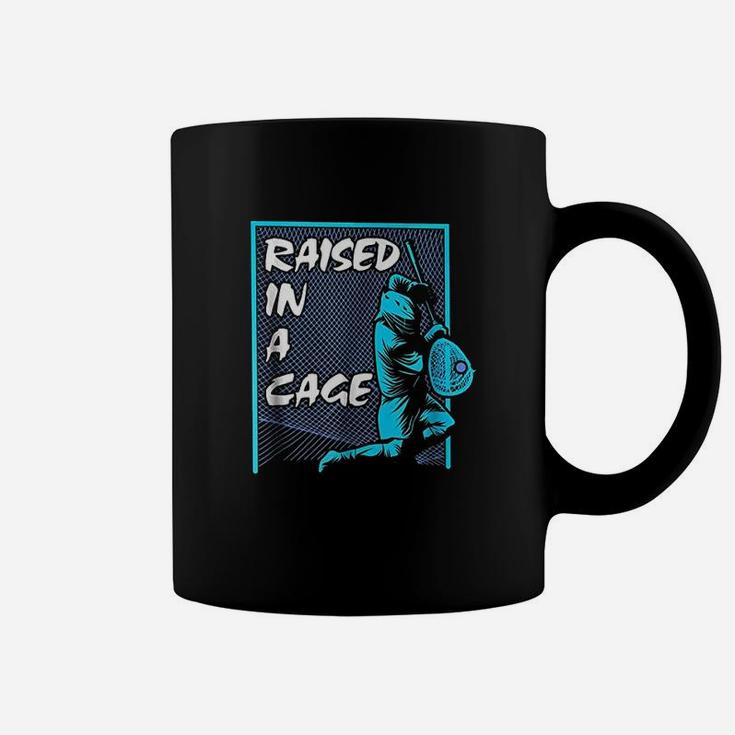 Raised In A Cage Lacrosse Lax Goalie Gifts Coffee Mug