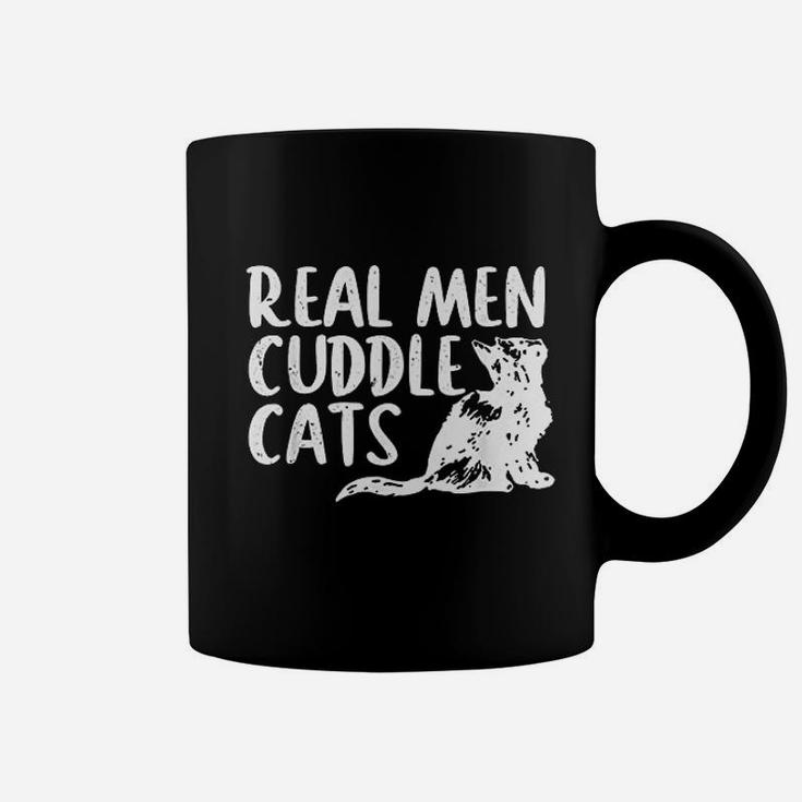 Real Men Cuddle Cats Funny Cat People Coffee Mug