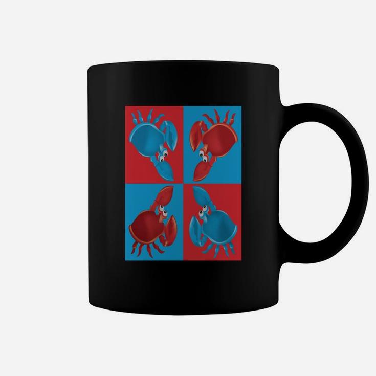 Red And Blue Crabs On Blue And Red Squares Coffee Mug