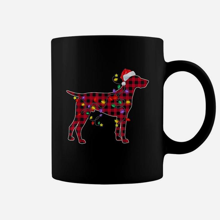 Red Plaid German Shorthaired Pointer Dog Christmas Coffee Mug