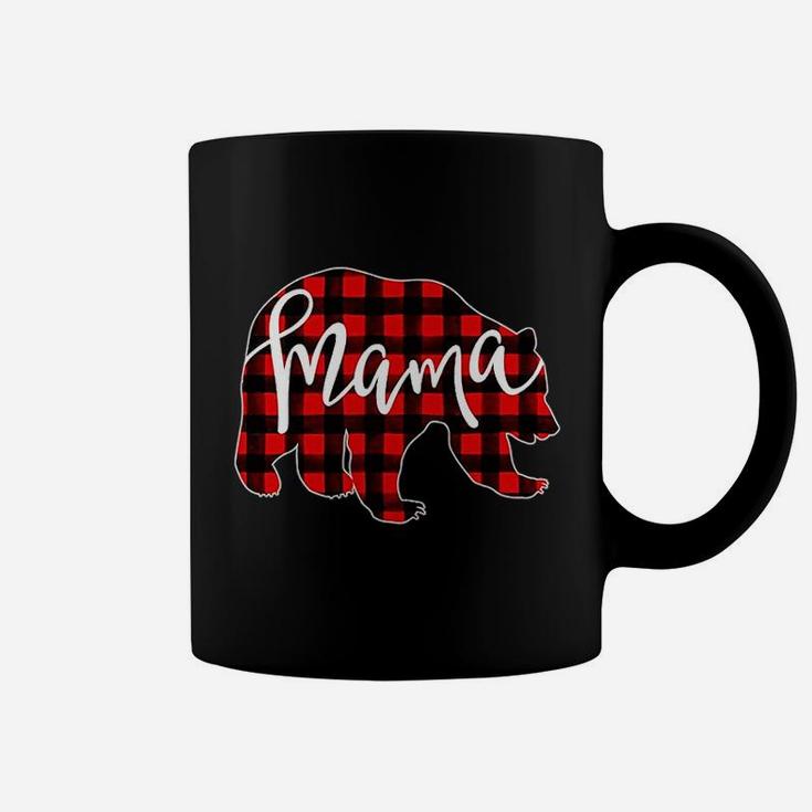 Red Plaid Mama Bear Family Buffalo Mom Coffee Mug