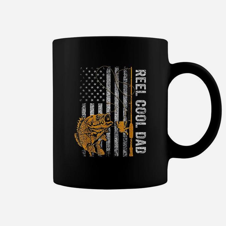 Reel Cool Dad Shirt American Flag Fishing Fathers Day Coffee Mug