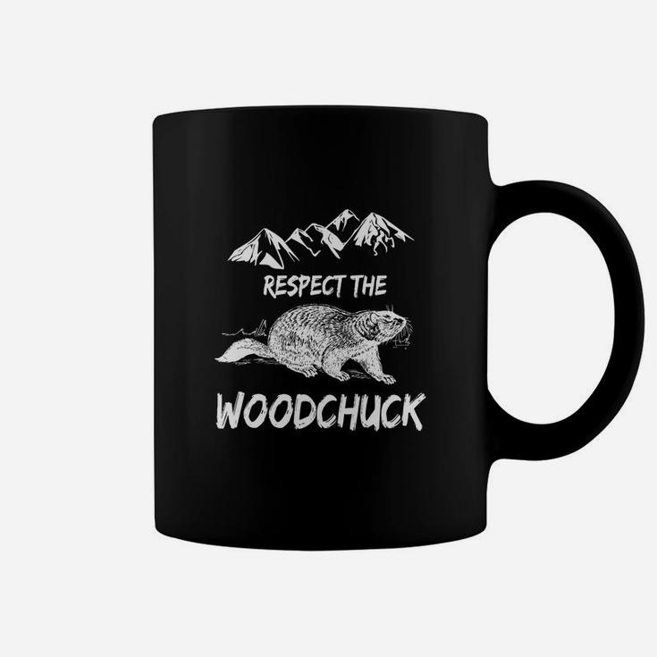 Respect The Groundhog Woodchuck Retro Groundhog Day Coffee Mug