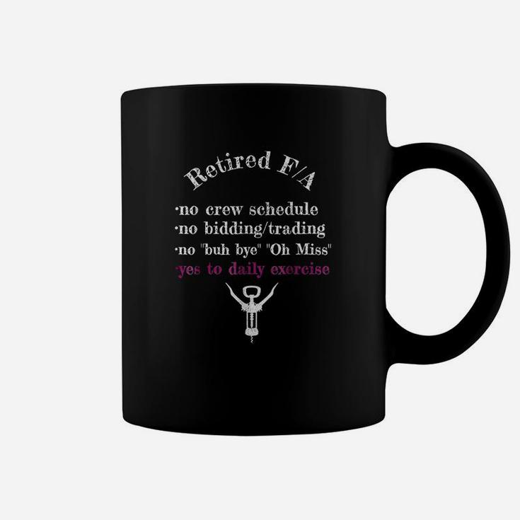 Retired Flight Attendant No Bidding Yes Wine Funny Coffee Mug