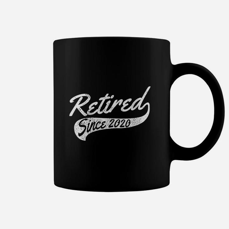 Retired Since 2020 Funny Vintage Retro Retirement Gift Coffee Mug