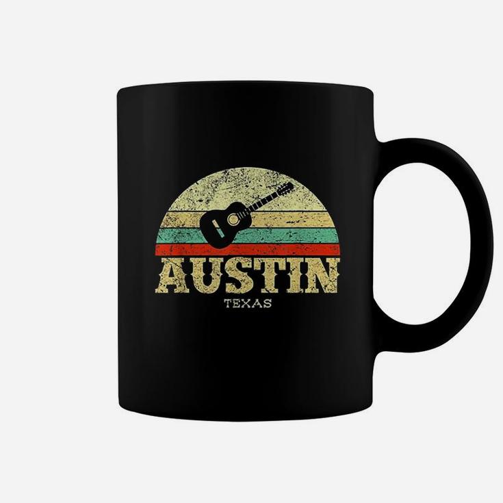 Retro Austin Texas Guitar Vintage Lone Star Coffee Mug