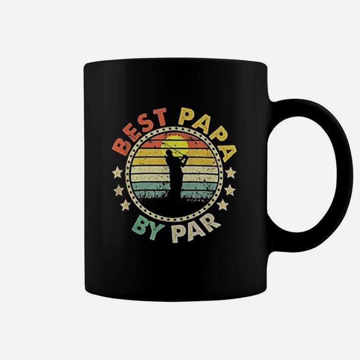 Retro Best Papa By Par Funny Golf Dad Coffee Mug