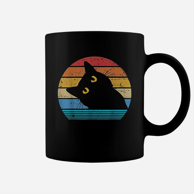 Retro Black Cat Lover Vintage Style Cats Cute Kitty Gift Coffee Mug