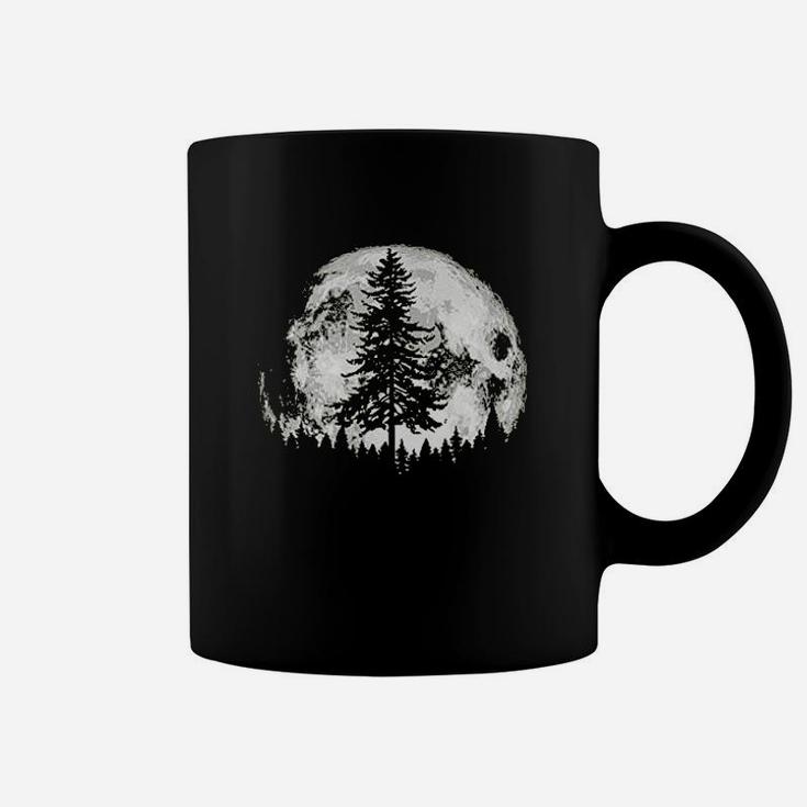 Retro Full Moon N Minimalist Pine Tree Vintage Graphic Coffee Mug