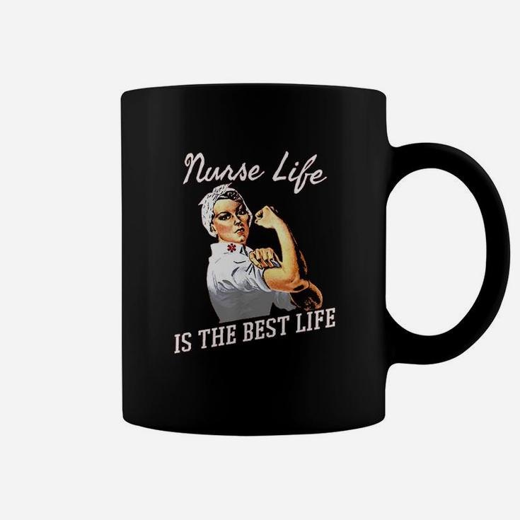 Retro Nurse Life Cute Rosie Riveter Nurse Coffee Mug