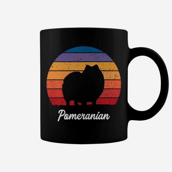 Retro Pomeranian Dog 70s 80s Beach Coffee Mug
