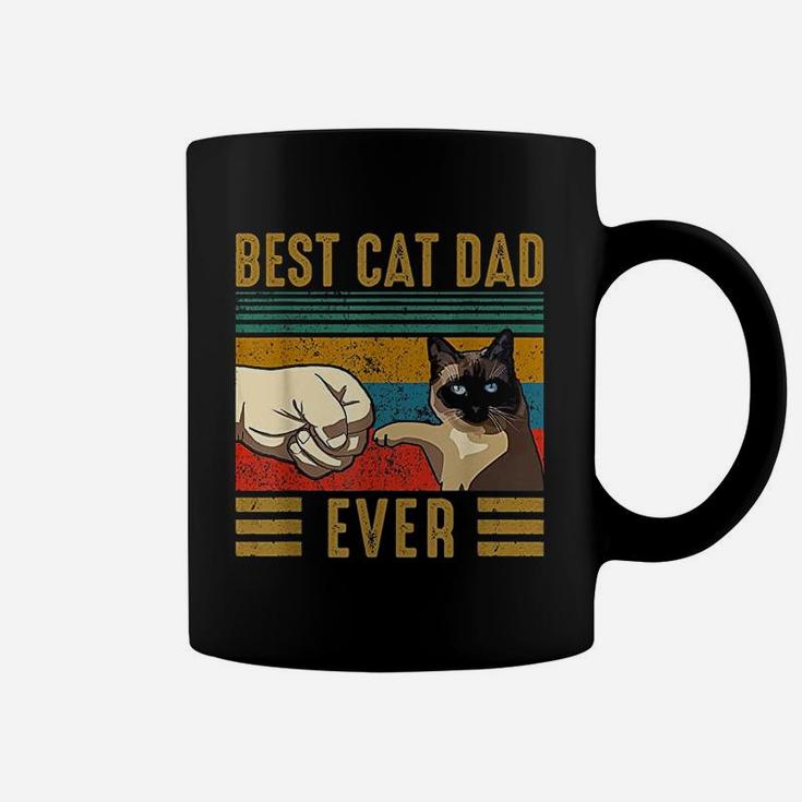 Retro Vintage Best Cat Dad Ever Fathers Day Siamese Cat Gift Coffee Mug