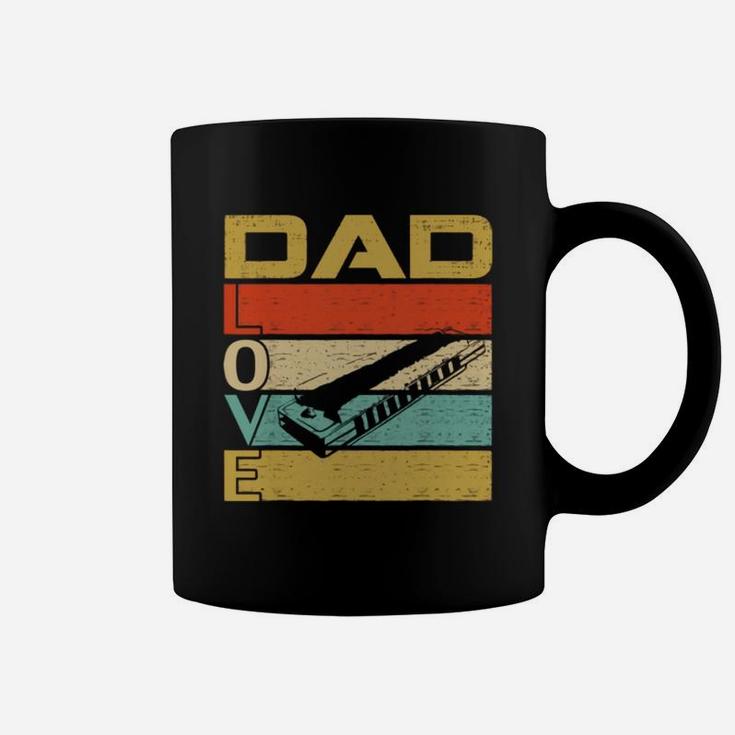 Retro Vintage Dad Love Harmonica Fathers Day Shirt Coffee Mug
