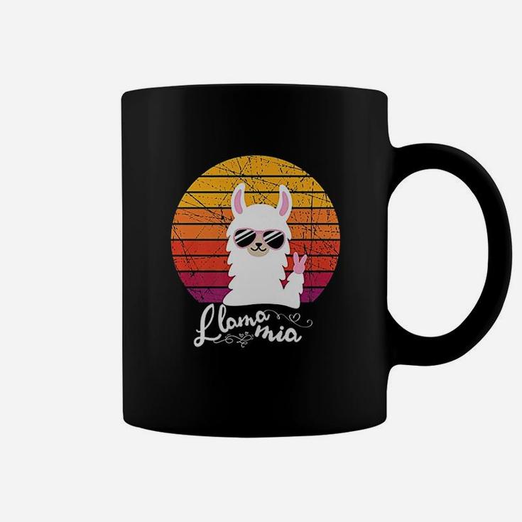 Retro Vintage Llama Mia Mama Mia Costume For Alpaca Lovers Coffee Mug