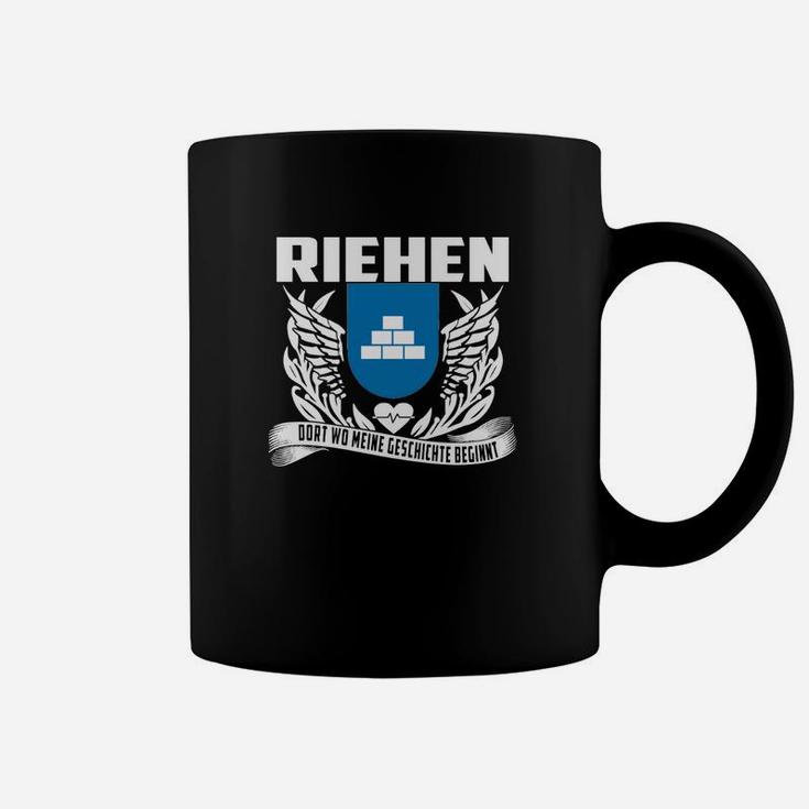 Riehen Wappen Flügel Tassen mit Motivspruch, Schwarz