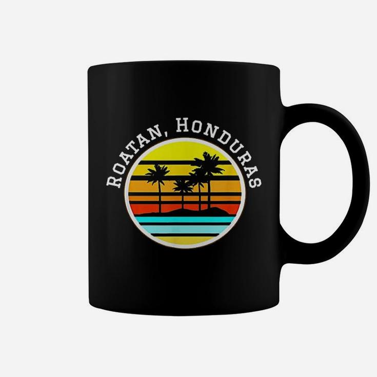 Roatan Honduras Vacation Palm Trees Sunset Coffee Mug