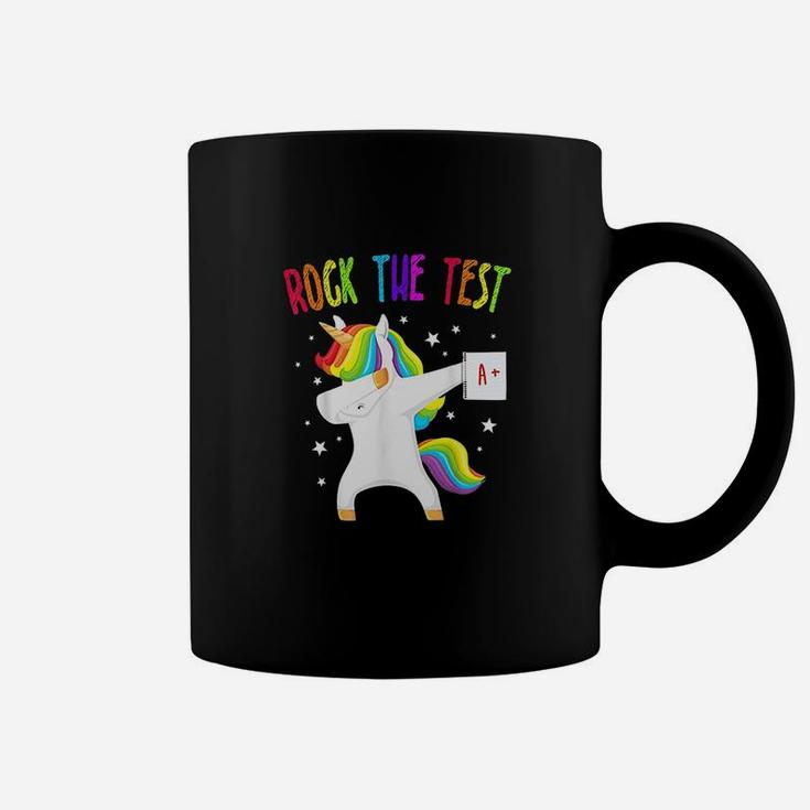 Rock The Test Unicorn Dabbing Test Day For Teachers Coffee Mug