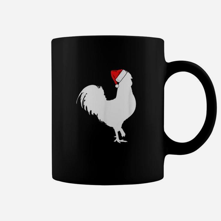 Rooster Santa Hat Merry Christmas Coffee Mug