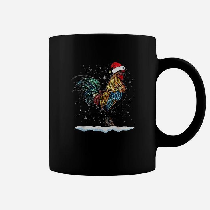 Rooster Santa Hat Merry Christmas Matching Family Pajama Coffee Mug