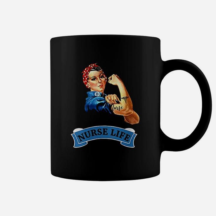Rosie The Riveter Vintage Retro Nurse Life Rn Appreciation Coffee Mug
