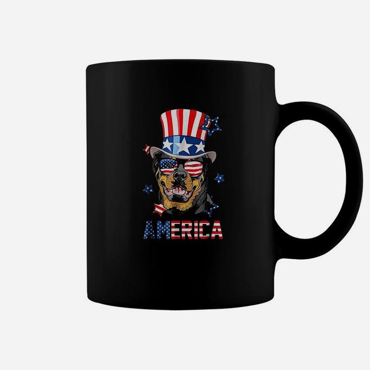 Rottweiler American Flag 4th Of July Patriotic Dog Coffee Mug