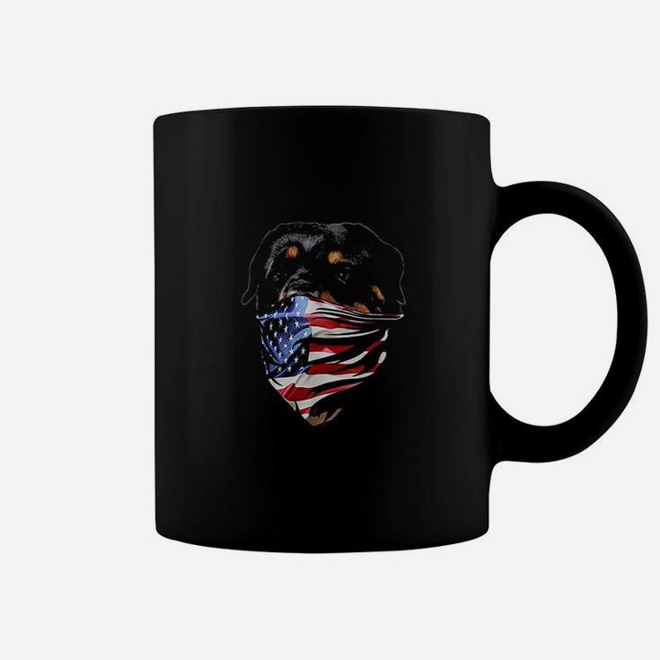 Rottweiler Dog Patriotic America Flag Coffee Mug