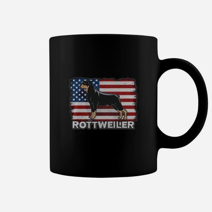 Rottweiler Dog Usa Flag Coffee Mug