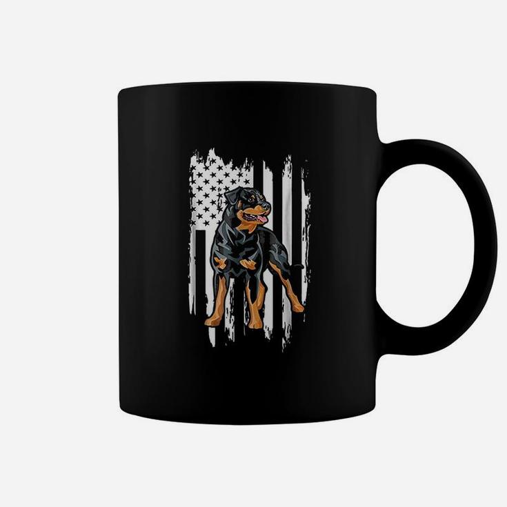 Rottweiler Vintage Usa American Flag Coffee Mug