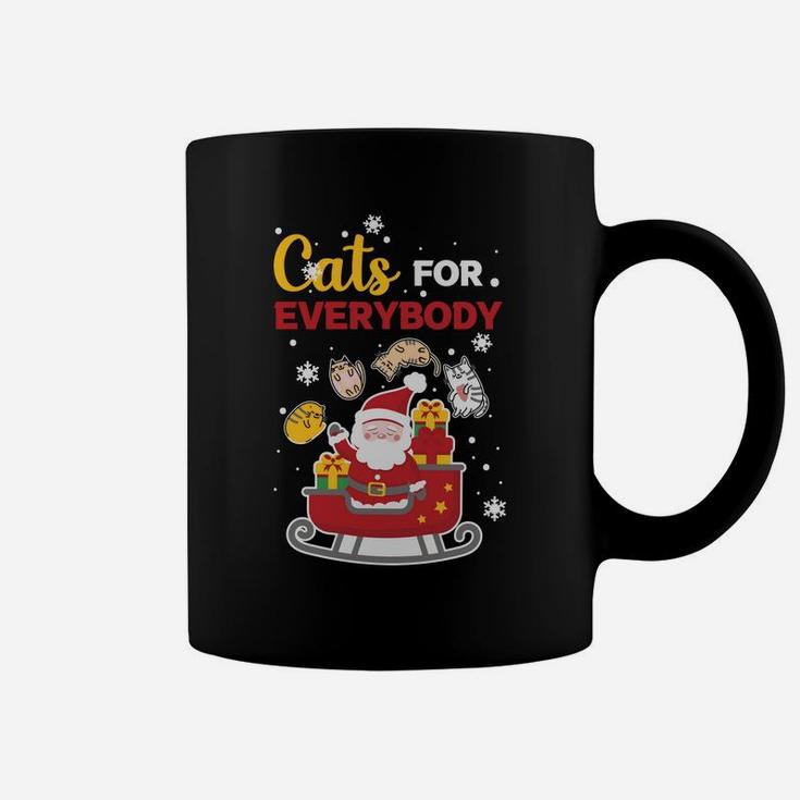 Santa Claus Giving Cats For Everybody Christmas Cat Lovers Coffee Mug