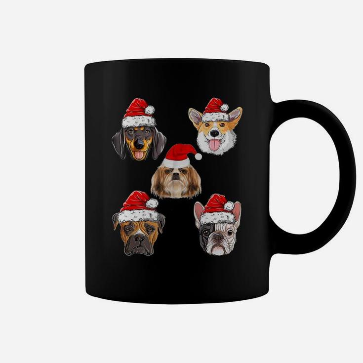 Santa Hat Dog Christmas Tree Funny Christmas Gifts Coffee Mug