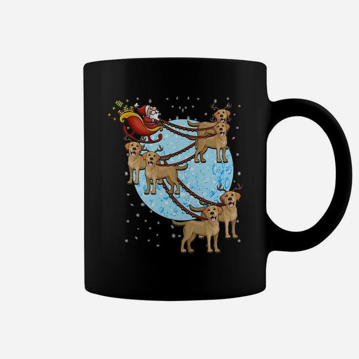 Santa Riding Golden Retriever Reindeer Funny Xmas Gift Tee Coffee Mug