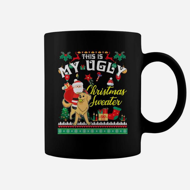 Santa Riding Golden Retriever This Is My Christmas Sweater Coffee Mug