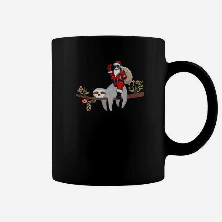 Santa Riding On Lazy Sloth Funny Christmas Gifts Coffee Mug