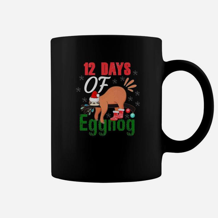 Santa Sloth Cute Christmas Spirit I Love Eggnog 2018 Coffee Mug