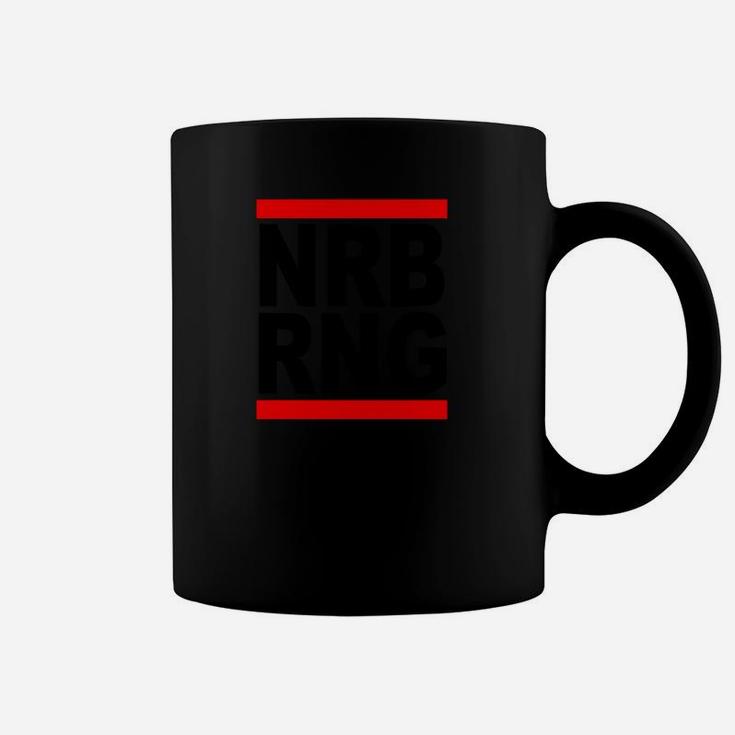 Schwarzes NRB RNG Grafik-Tassen mit rotem Streifen-Design