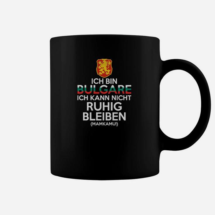 Schwarzes Tassen Bulgarischer Löwe & Spruch Ich bin Bulgare