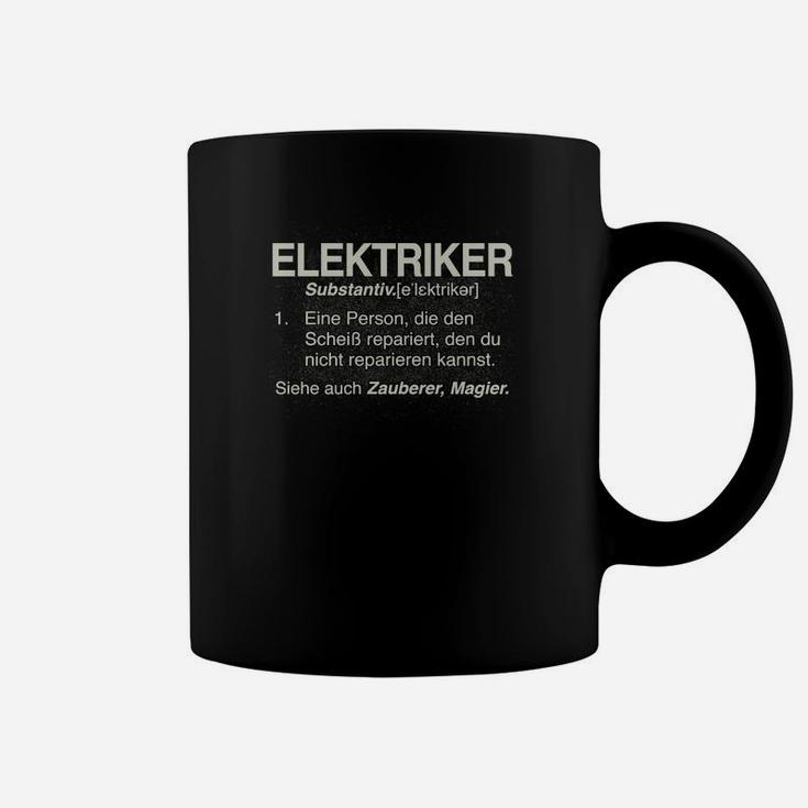 Schwarzes Tassen Elektriker-Definition, Lustige Berufs-Kleidung