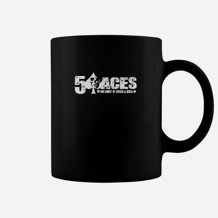 Schwarzes Tassen mit 5 Aces Logo-Print, Modisches Poker-Motiv