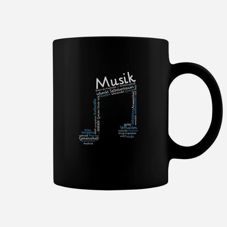 Schwarzes Tassen mit Musiknote-Design, Tee für Musikliebhaber