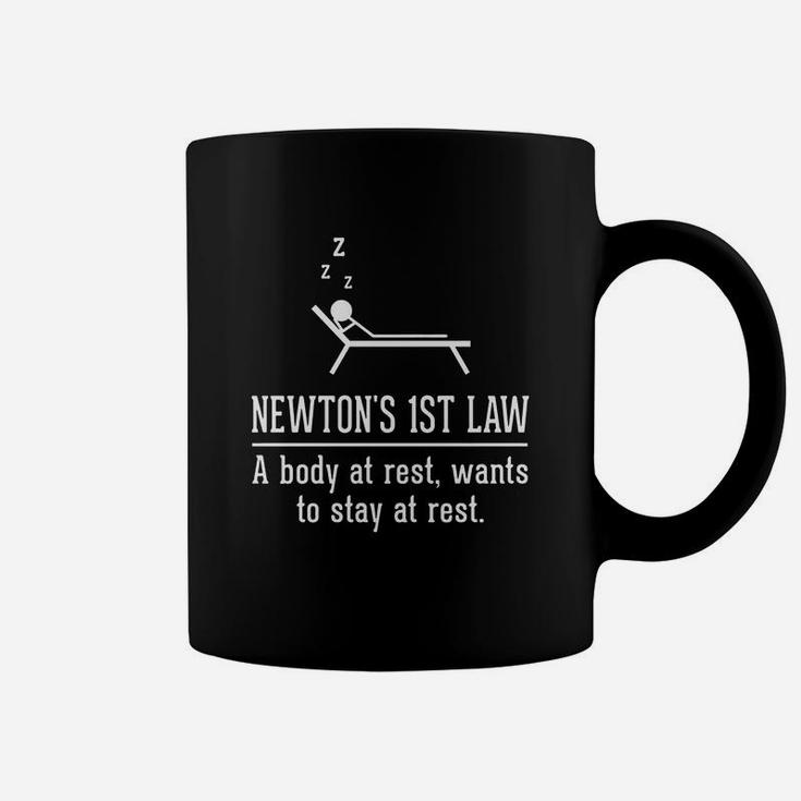 Science - Newton S 1st Law A Body At Rest, Wants To Stay At Rest Coffee Mug