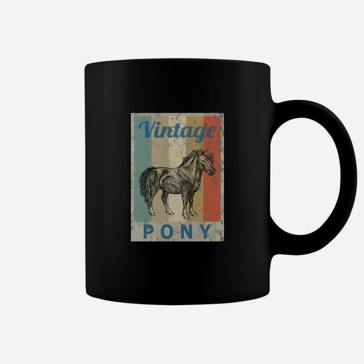 Shetland Pony Vintage Tassen, Retro Grunge Reitsport Design