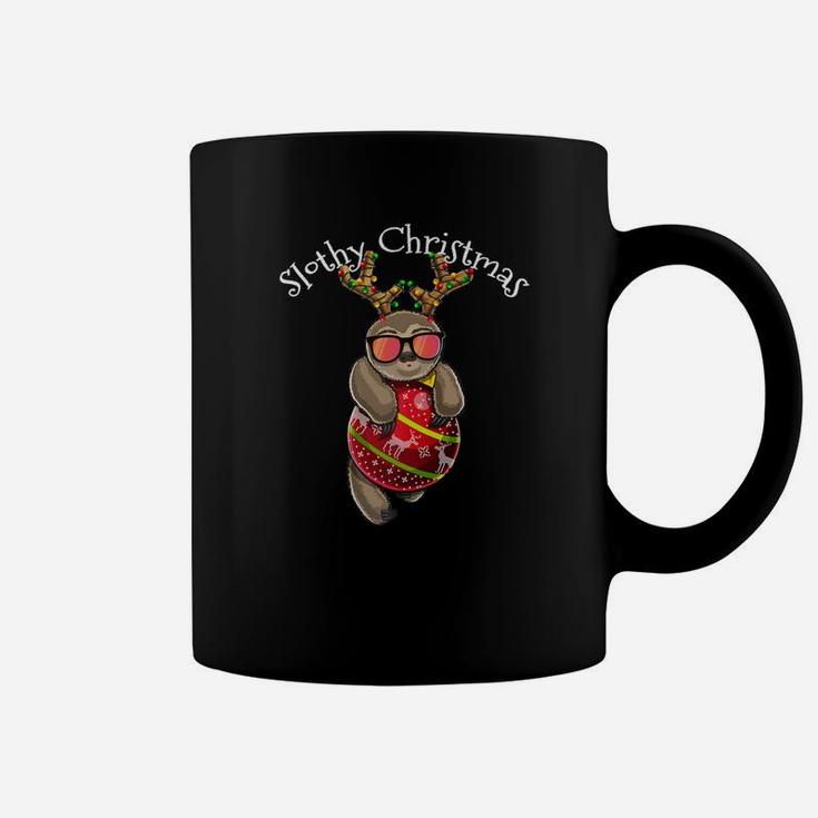 Slothy Christmas Sloth Reindeer Ornamen Sloth Gift Coffee Mug