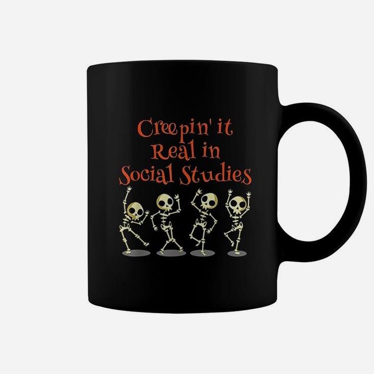 Social Studies Creepin It Real Halloween School Teacher Coffee Mug