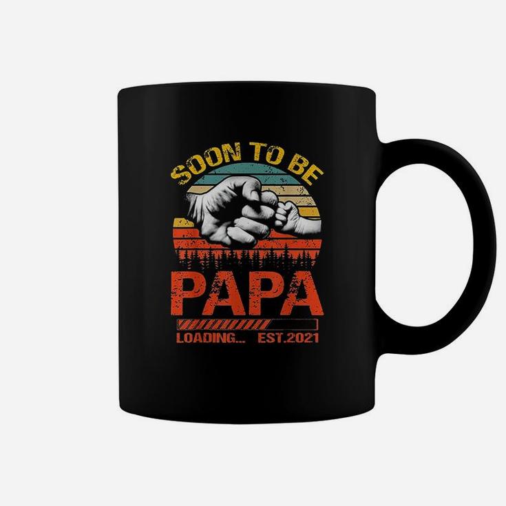 Soon To Be Papa Est 2021 New Papa Vintage Coffee Mug