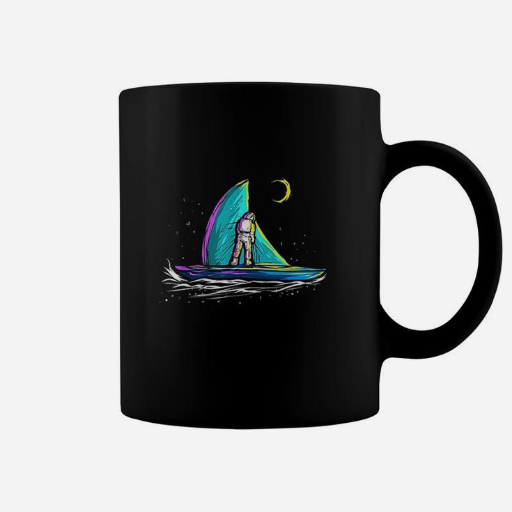 Space Astronaut Sail Boat Gift For Skipper Sailing Captain Coffee Mug