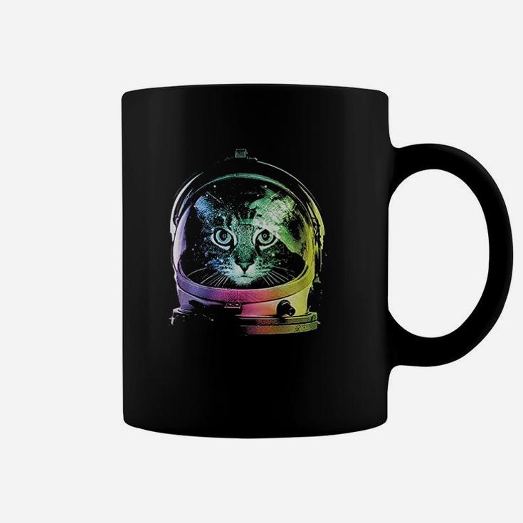 Space Cat Rainbow Astronaut Helmet Galaxy Coffee Mug
