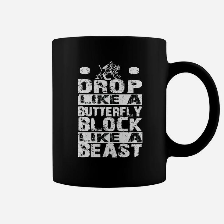 Sportliches Motivations-Tassen: Drop Like a Butterfly, Block Like a Beast