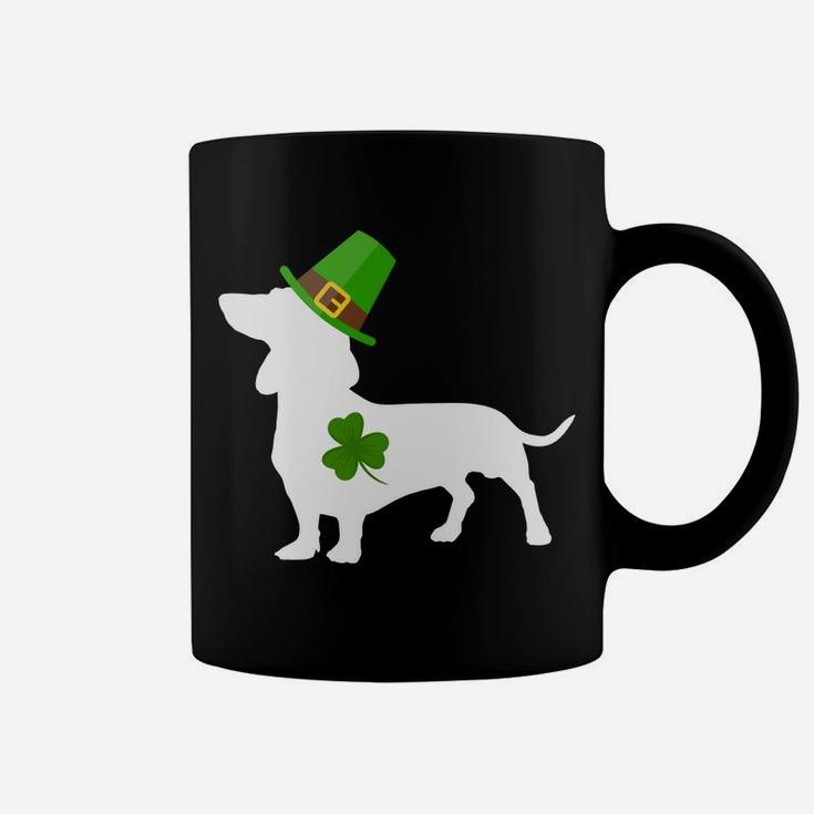 St Patrick Funny Leprechaun Dachshund Dog Shamrock Coffee Mug