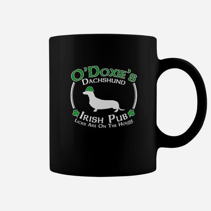 St Patricks Day Dog Dachshund Doxie Irish Pub Sign Young Coffee Mug