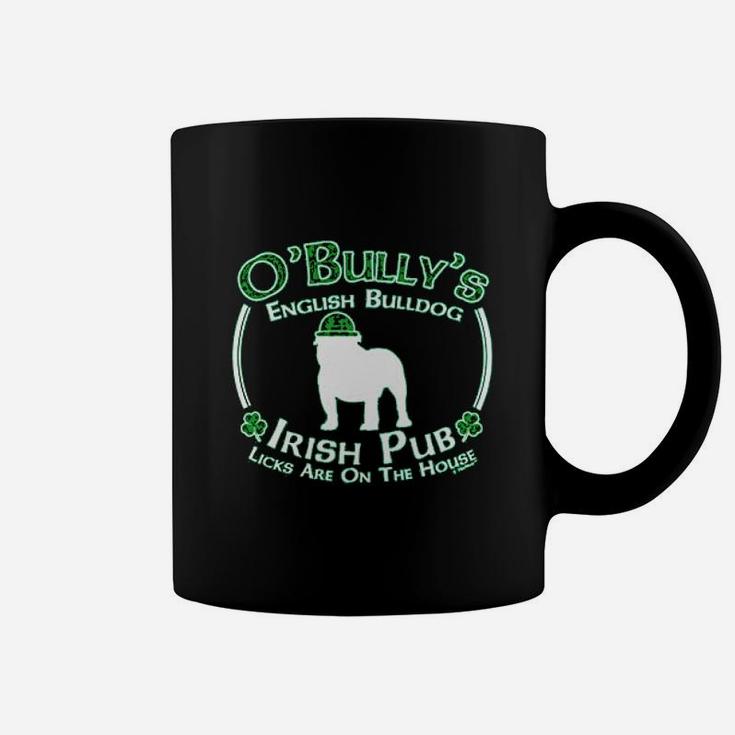 St Patricks Day Dog English Bulldog Irish Pub Sign Coffee Mug